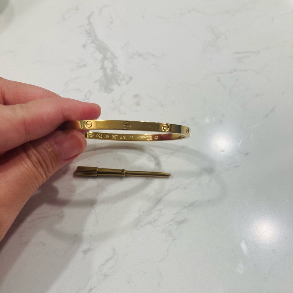 Gold Thin Love Bangle Bracelet